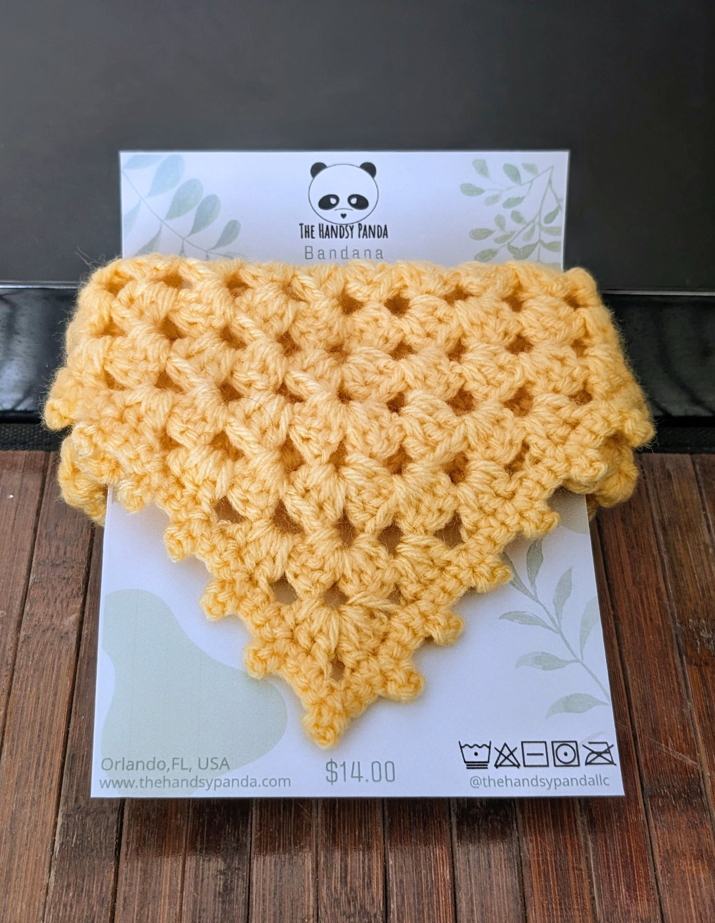 Lace Lined Bandana with Flower Tipped Ties