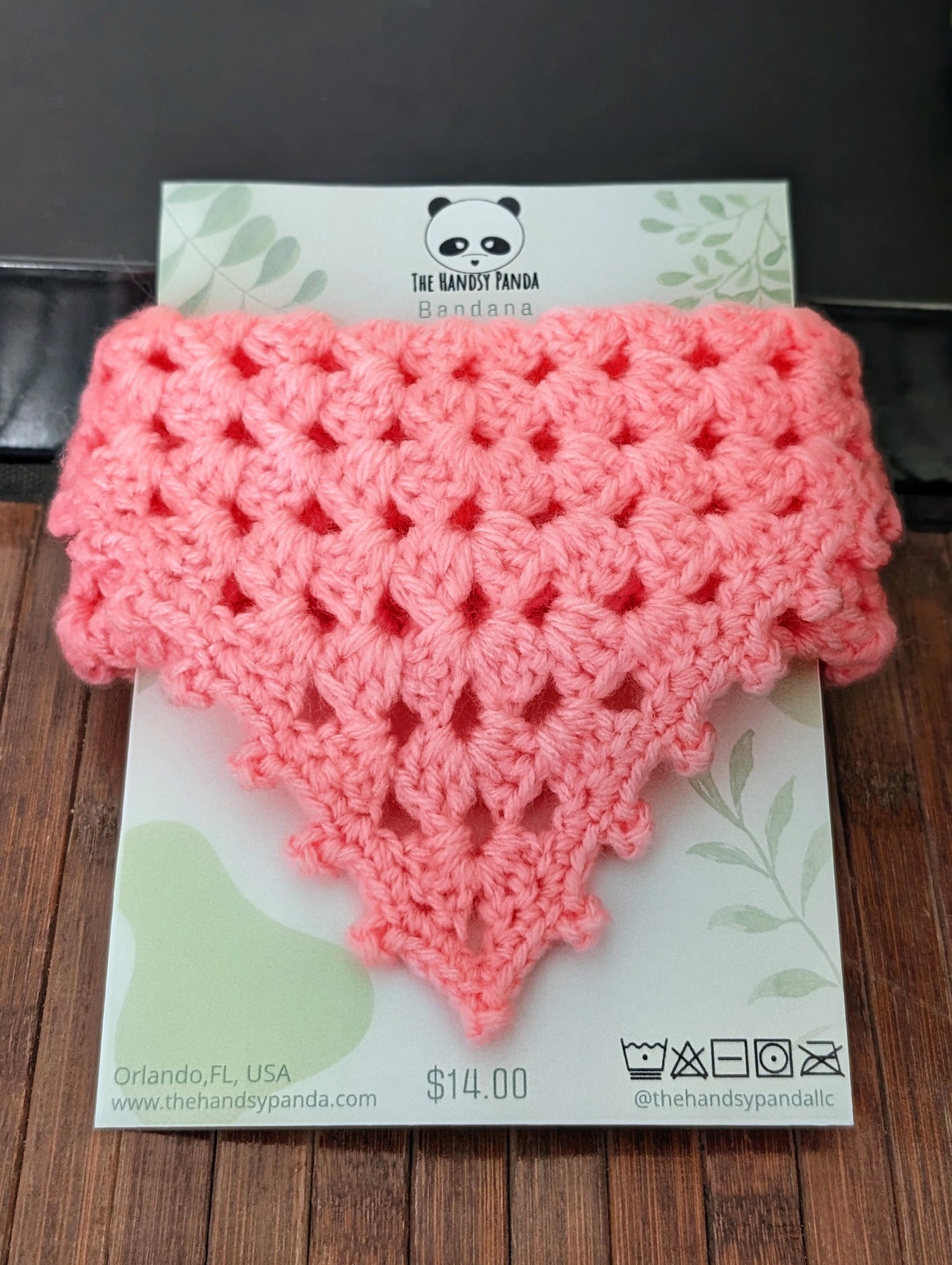 Lace Lined Bandana with Flower Tipped Ties