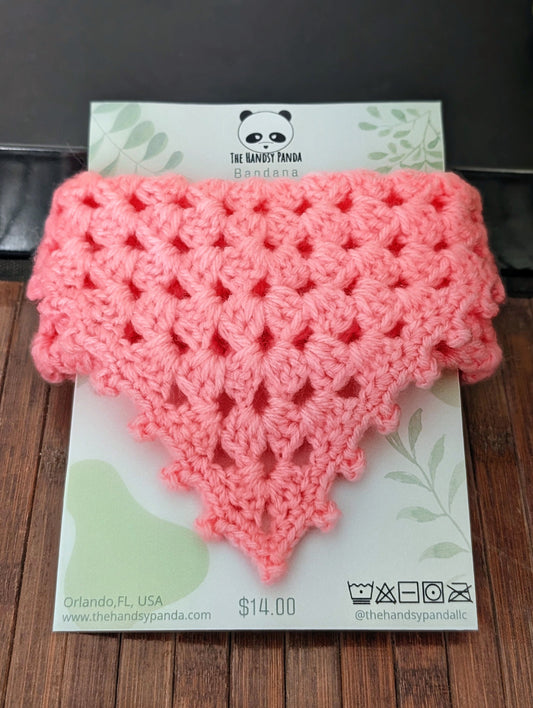 Lace Lined Bandana with Flower Tipped Ties