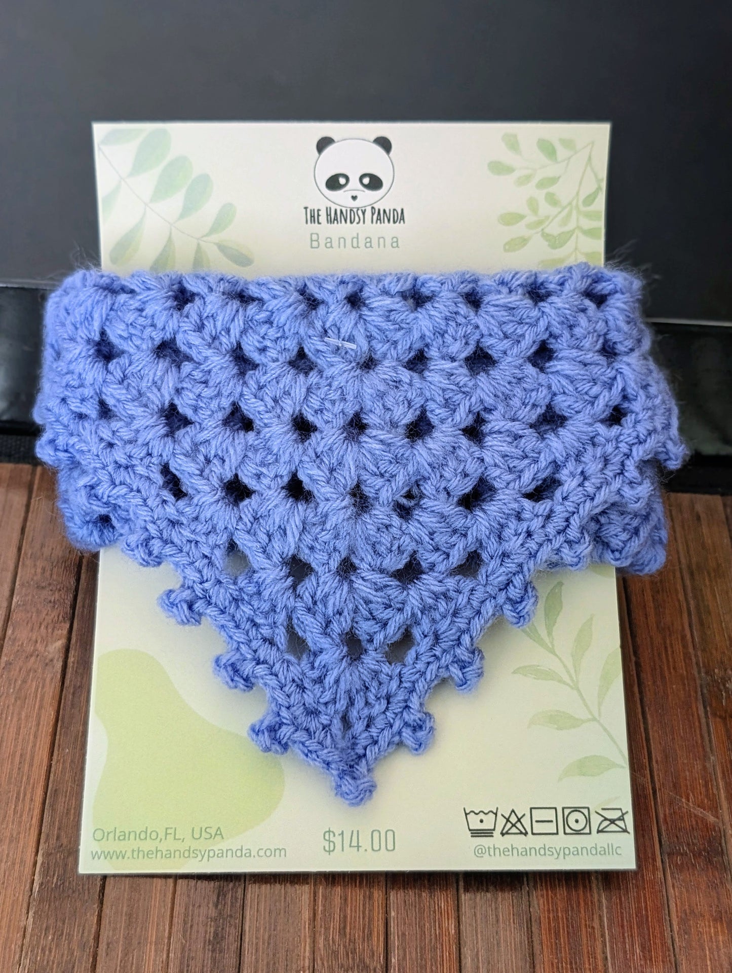 Lace Lined Bandana with Flower Tipped Ties